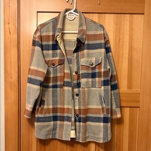 Plaid Button-Up Jacket